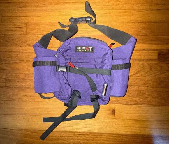 Ultimate Torsopacs Handbags - Ultimate Torsopacs Gemini Purple Padded Belted Waist Bottle Hiking Fanny Pack